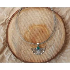 Collier mit Anhänger Onyx grün Sterlingsilber