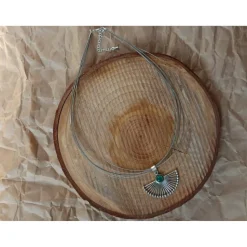 Collier mit Anhänger Onyx grün Sterlingsilber