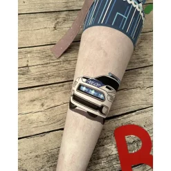 coole Schultüte aus Stoff in Blau und Grau mit Polizeiauto