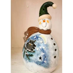 Cooler Keramikschneemann zum Beleuchten