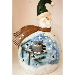 Cooler Keramikschneemann zum Beleuchten