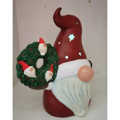 Cooler Weihnachtswichtel aus Keramik zum Beleuchten