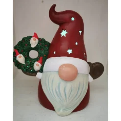 Cooler Weihnachtswichtel aus Keramik zum Beleuchten