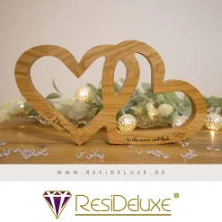 Corazón Holzherzen mit Gravur Hochzeitsgeschenk Geschenk Verlobung Jahrestag Herz Hochzeit Valentinstag Muttertag