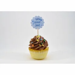 Cupcake-Topper rosa zum Geburtstag mit Name Happy Birthday