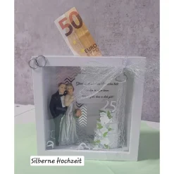 3D Bilderrahmen als Geldgeschenk für Hochzeitstage, Silberne/Goldene/Diamantene Hochzeit