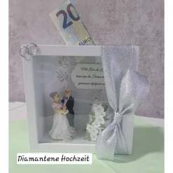 3D Bilderrahmen als Geldgeschenk für Hochzeitstage, Silberne/Goldene/Diamantene Hochzeit