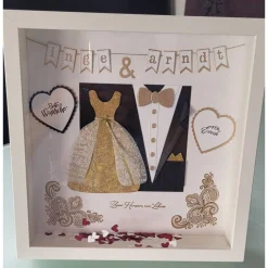 3D Bilderrahmen Goldene Hochzeit oder Silberne Hochzeit, Geldgeschenk, Stampin up