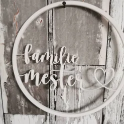 3D Deko Ring individualisierbar mit 2 Namen oder Familie, Mr & Mrs ideal für Hochzeit, Taufe, Einzug, Umzug, Dekoration