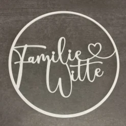 3D Deko Ring individualisierbar mit 2 Namen oder Familie, Mr & Mrs ideal für Hochzeit, Taufe, Einzug, Umzug, Dekoration