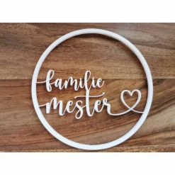 3D Deko Ring individualisierbar mit 2 Namen oder Familie, Mr & Mrs ideal für Hochzeit, Taufe, Einzug, Umzug, Dekoration