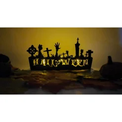 3D Druck | Halloween Deko Beleuchtet | Halloween Schriftzug | LED Kerzenlicht