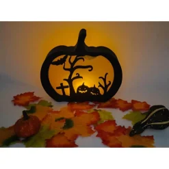 3D Druck | Halloween Kürbis Beleuchtet | Halloween Dekoartikel | Halloween 3D Druck | LED Kerze Beleuchtet | Lichtbild |