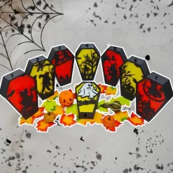 3D Druck | Halloween Sarg Beleuchtet | Halloween Dekoartikel | Halloween 3D Druck | LED Kerze Beleuchtet | Lichtbild | V