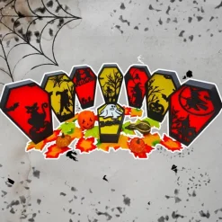 3D Druck | Halloween Sarg Beleuchtet | Halloween Dekoartikel | Halloween 3D Druck | LED Kerze Beleuchtet | Lichtbild | V