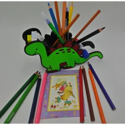 3D Druck | Personalisierter Dino Stiftehalter | Buntstifthalter | Dino Stiftehalter | Dinosaurier Silhouette | Pinselhal
