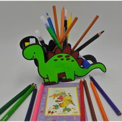 3D Druck | Personalisierter Dino Stiftehalter | Buntstifthalter | Dino Stiftehalter | Dinosaurier Silhouette | Pinselhal
