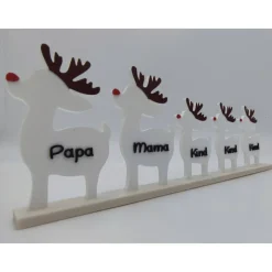 3D Druck | Weihnachtsdeko personalisiert | Geschenk Weihnachten | Rentierfamilie | Dekoration Weihnachten | Rentiere