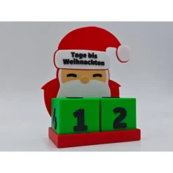 3D Druck | Weihnachtsmann | Countdown Kalender | Tage bis Weihnachten | Days until Christmas | Weihnachtszahlen | Weihna