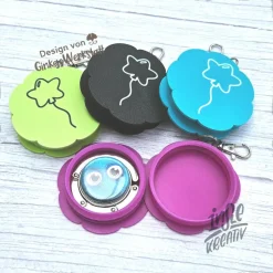 3D Druck Blumen-Buttonbox für Badgematic Taschenhalter – Individuell & Nachhaltig aus PLA