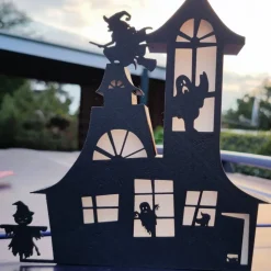 3D Druck Halloween Geisterhaus Deko mit Geistern , Hexe , Vogelscheuche