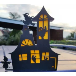 3D Druck Halloween Geisterhaus Deko mit Geistern , Hexe , Vogelscheuche