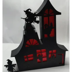 3D Druck Halloween Geisterhaus Deko mit Geistern , Hexe , Vogelscheuche