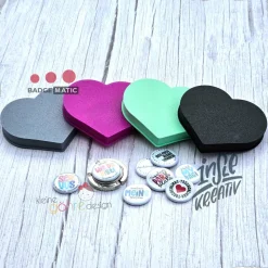3D Druck Herz-Buttonbox für Badgematic Taschenhalter – Individuell & Nachhaltig