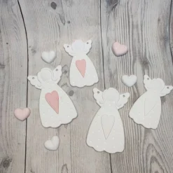 2D Engel mit Herz aus Raysin