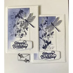 3D Geburtstagskarte  mit Libelle Orange/ Blau Handgefertigt mit Stampin'Up! Unikat