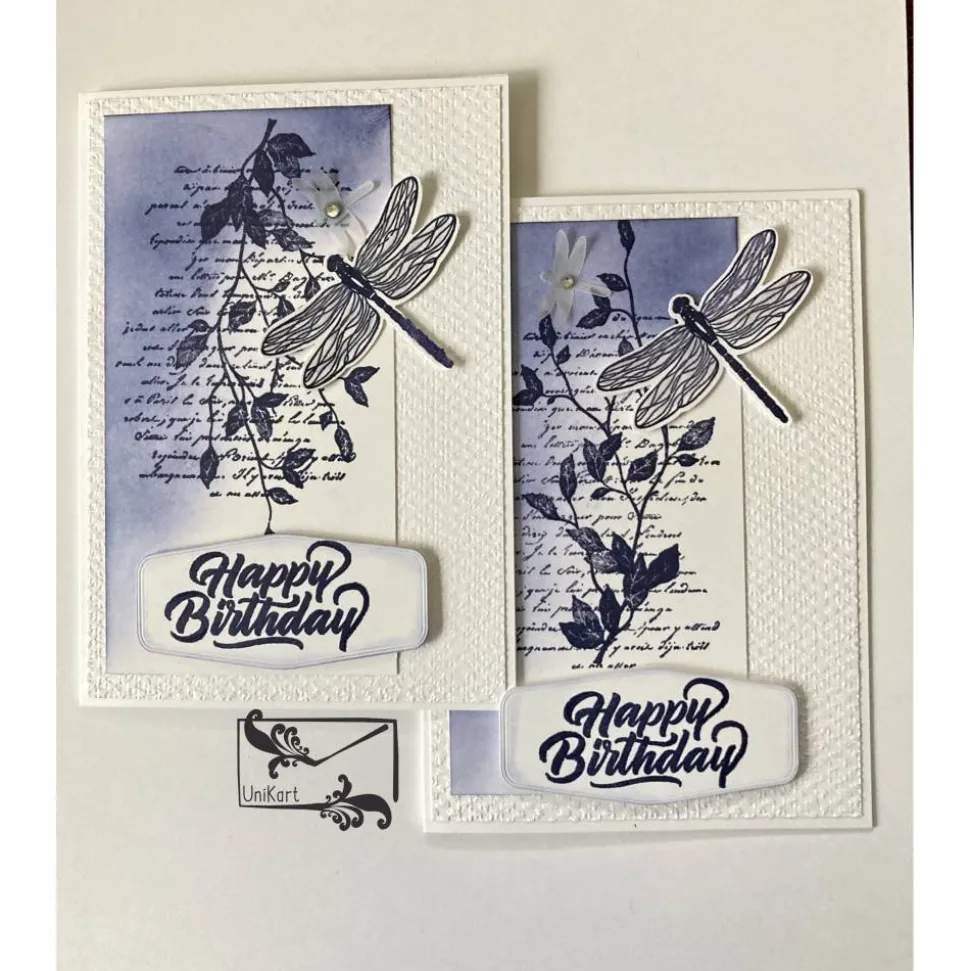 3D Geburtstagskarte  mit Libelle Orange/ Blau Handgefertigt mit Stampin'Up! Unikat