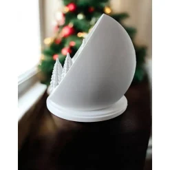 3D gedruckte Schneekugel mit Winterdorf Szene , PLA Deko-Objekt , Weihnachtsgeschenk , für LED-Beleuchtung