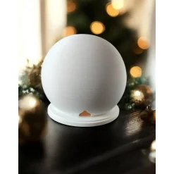 3D gedruckte Schneekugel mit Winterdorf Szene , PLA Deko-Objekt , Weihnachtsgeschenk , für LED-Beleuchtung