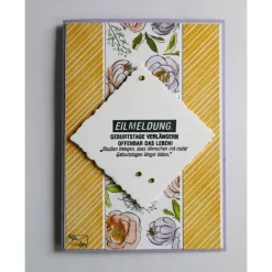 3D Glückwunschkarte zum Geburtstag in Pastelltönen Handgefertigt Stampin'up Unikat