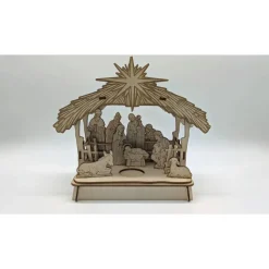 3D Holzkrippe Bausatz aus Balsa-Holz – Lasergeschnittene Weihnachtskrippe DIY zum Selberbauen