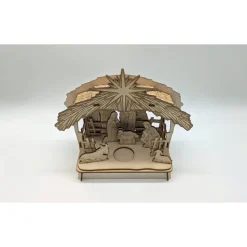 3D Holzkrippe Bausatz aus Balsa-Holz – Lasergeschnittene Weihnachtskrippe DIY zum Selberbauen
