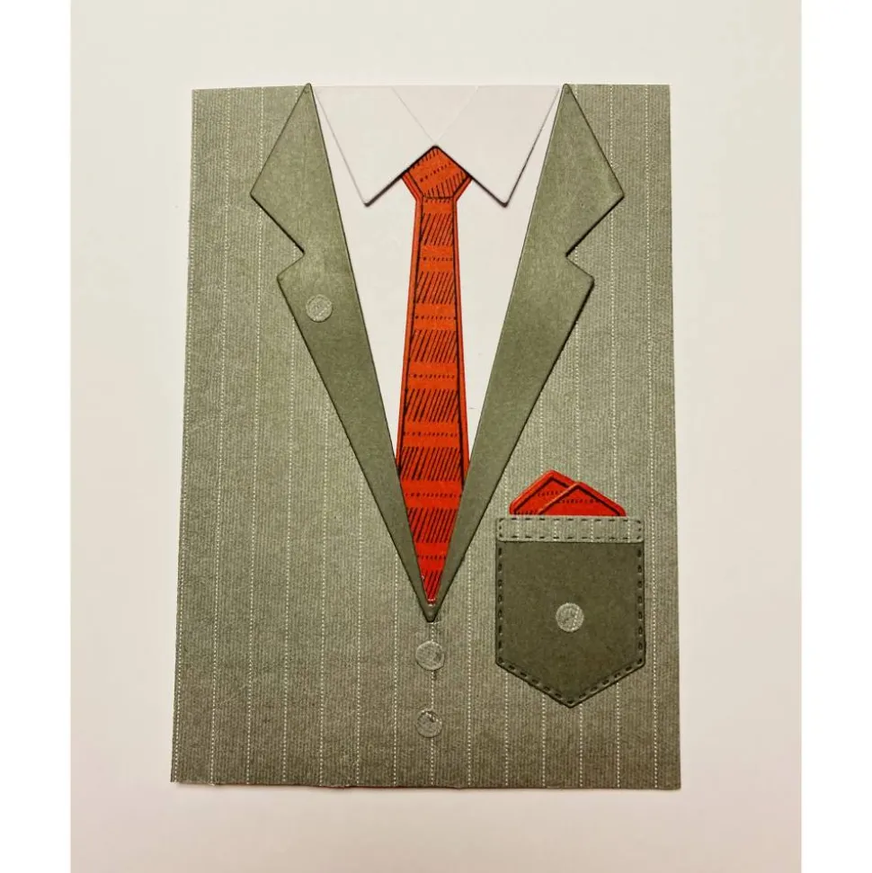 3D  Männerkarte Vatertag Geburtstag Kommunion Konfirmation Alle Anlässe Grau/Weiß/Rot Handarbeit Stampin' Unikat