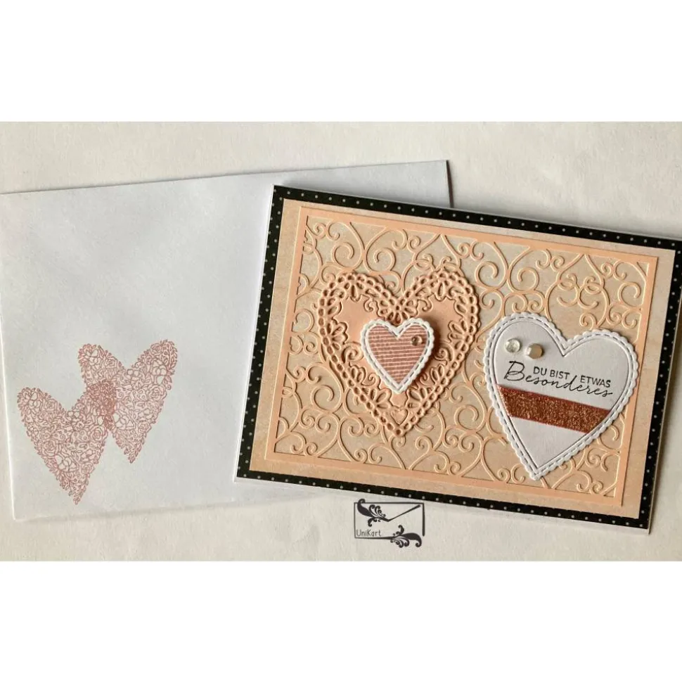 3D Muttertagskarte Valentinstagskarte Liebeskarte gefertigt in Handarbeit mit Stampin'Up Material u.a.