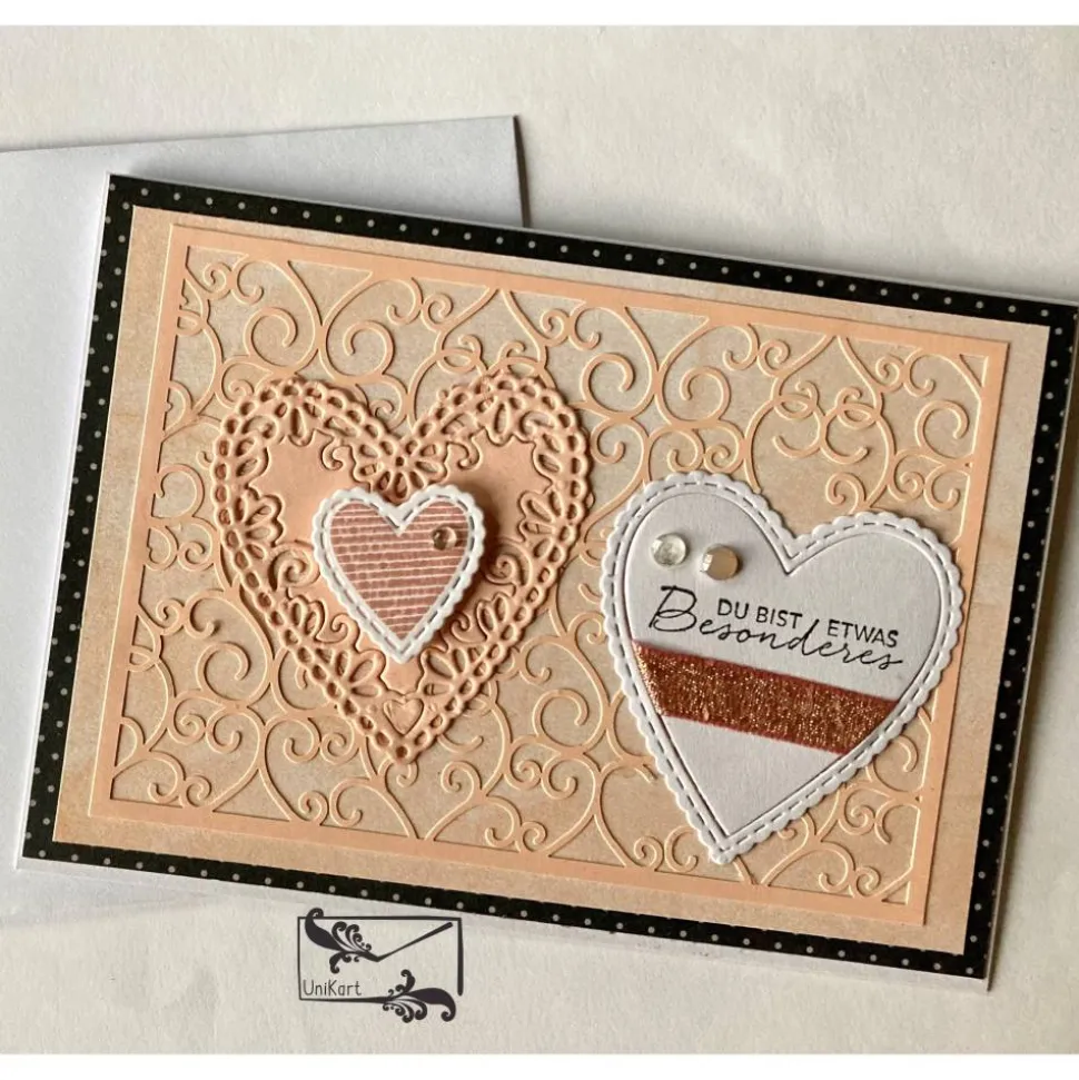 3D Muttertagskarte Valentinstagskarte Liebeskarte gefertigt in Handarbeit mit Stampin'Up Material u.a.