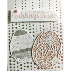 3-D Osterkarte Umschlag "Ich schicke Dir Frühlingsgrüße" Handarbeit Stampin Up & Tim Holtz