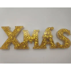 3D Schriftzug XMAS Christmas Weihnachten Weihnachtsdekoration aus Resin Epoxidharz verschiedene Varianten Farben handgef