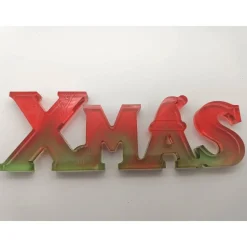 3D Schriftzug XMAS Christmas Weihnachten Weihnachtsdekoration aus Resin Epoxidharz verschiedene Varianten Farben handgef