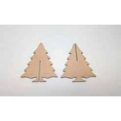 3D Tannenbaum Set aus Balsa-Holz – 3er-Set steckbare Weihnachtsbaum Deko, Laser Cut, skandinavisch