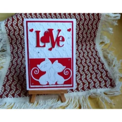 3D Valentinstagkarte,Liebe,Katzenpaar