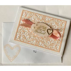 3D Valentinstagskarte Liebeskarte gefertigt in Handarbeit mit Stampin'Up Material u.a.