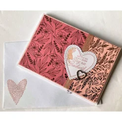 3D Valentinstagskarte Liebeskarte gefertigt in Handarbeit mit Stampin'Up Material u.a.