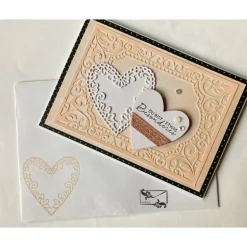 3D Valentinstagskarte Liebeskarte gefertigt in Handarbeit mit Stampin'Up Material u.a.