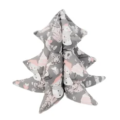 3D Weihnachtsbaum, Weihnachtsdekoration grau und rosa