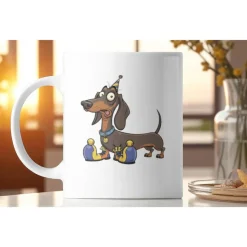 Dackel Tasse 325ml – Lustige Keramik Tasse mit Dackel-Illustration für Hundefans