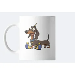 Dackel Tasse 325ml – Lustige Keramik Tasse mit Dackel-Illustration für Hundefans